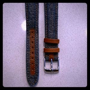 Michele watch band 16 Denim & Brown Leather